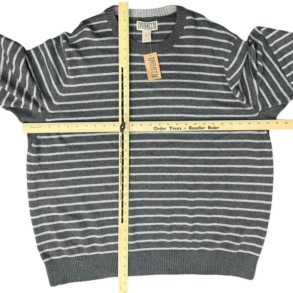 Duluth Trading Company Gray Strongarm All-Over Stripe Crew Sweater size 2XL NEW - Picture 5 of 7